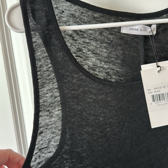 Anine Bing Black Linen Tank - Picture 3 of 4